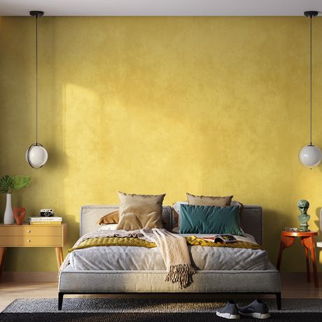 Painel de Parede Floral Japonaisserie 02 Amarelo
