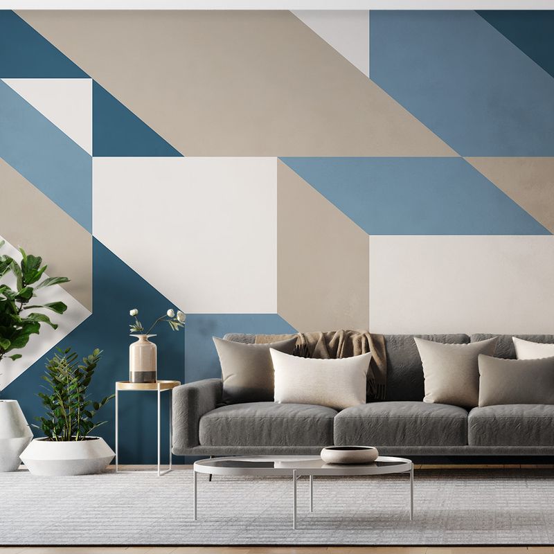 Painel-de-Parede-Geometrico-Grande-Bege-e-Azul-Marinho