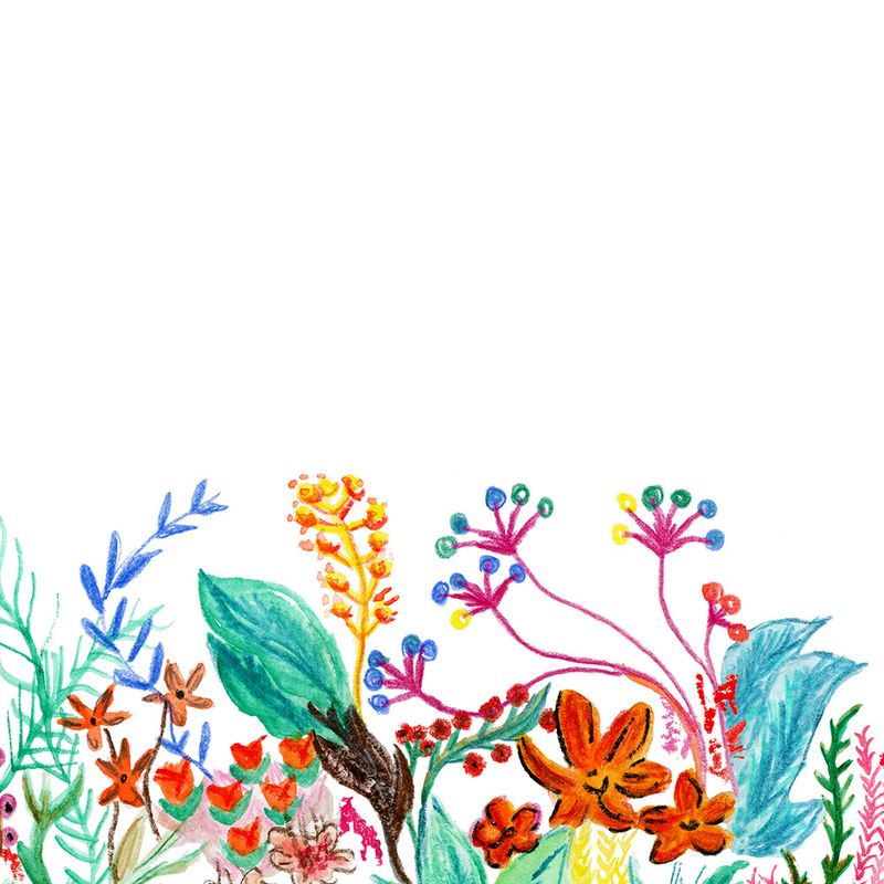 Painel-de-Parede-Floral-Giz-de-Cera-Amarelo-e-Vermelho