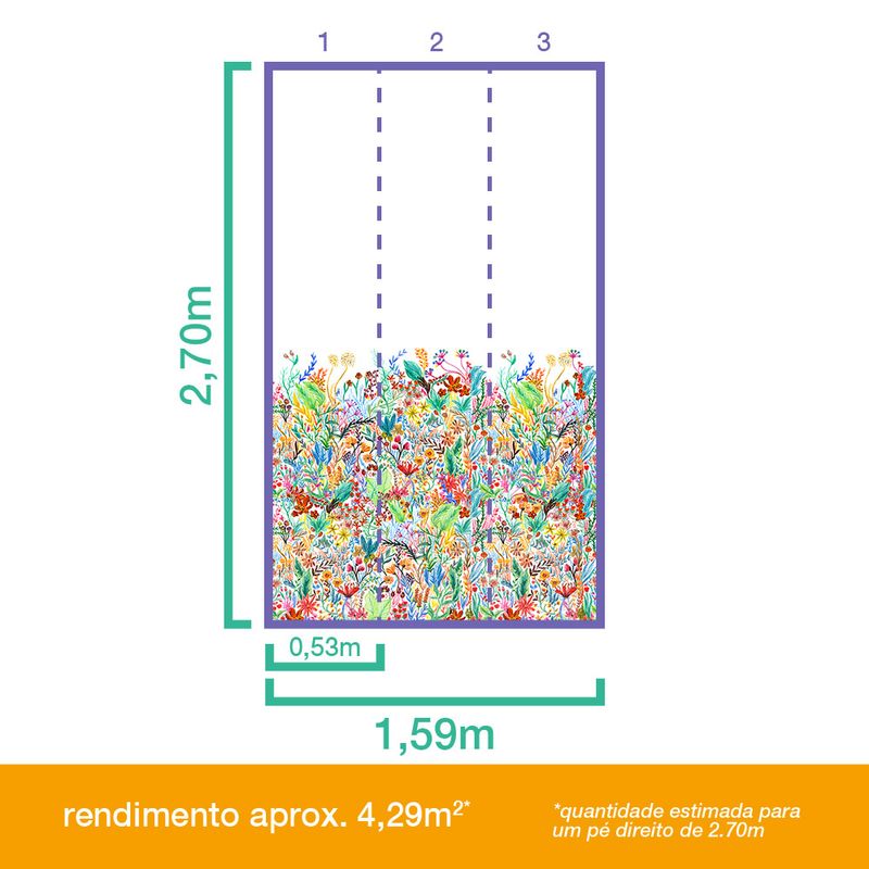 Painel-de-Parede-Floral-Giz-de-Cera-Amarelo-e-Vermelho