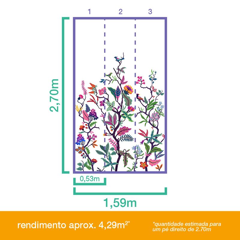 Painel-de-Parede-Floresta-Colorida-02-Verde-e-Rosa