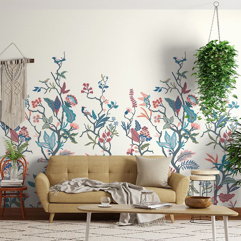 Painel-de-Parede-Floresta-Colorida-02-Vermelho-e-Azul