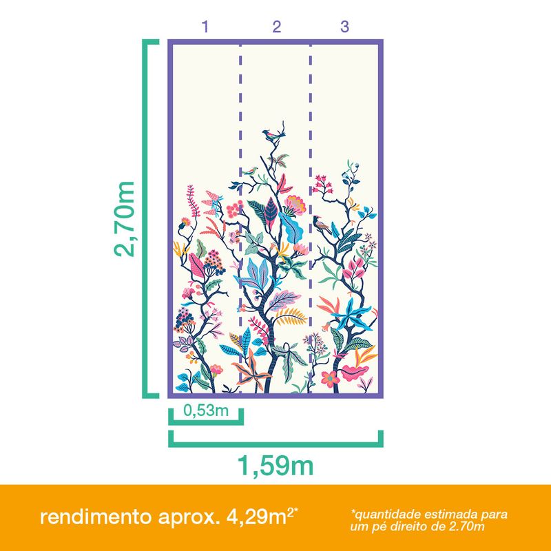 Painel-de-Parede-Floresta-Colorida-02-Rosa-e-Azul