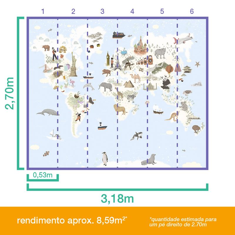 Painel-de-Parede-Mapa-Mundi-Azul