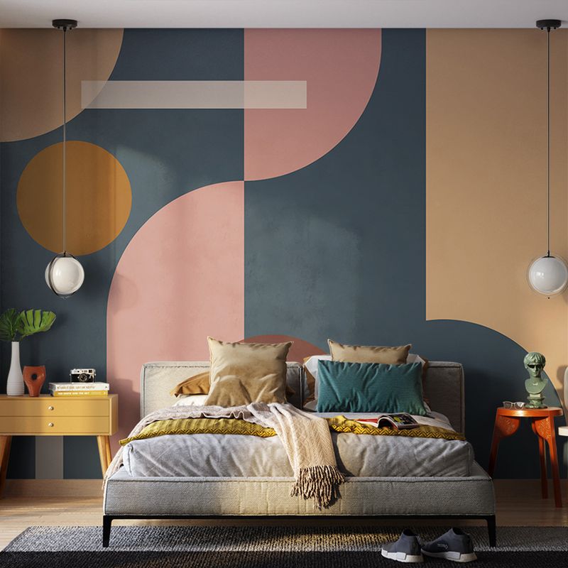 Painel-de-Parede-Geometrico-Circulos-Azul-Marinho-e-Mostarda