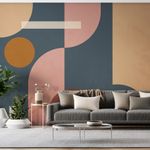 Painel-de-Parede-Geometrico-Circulos-Azul-Marinho-e-Mostarda