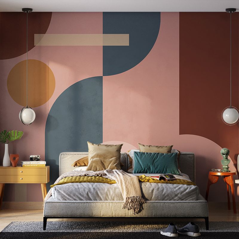 Painel-de-Parede-Geometrico-Circulos-Rosa-e-Vermelho