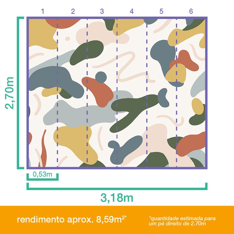 Painel-de-Parede-Manchas-Grandes-Azul-e-Mostarda-I
