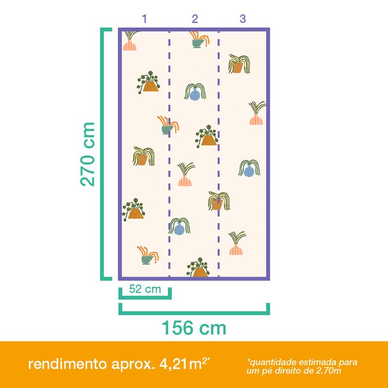 Painel-de-Parede-Plantas-Exoticas-Bege-e-Laranja