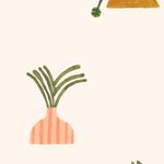 Painel-de-Parede-Plantas-Exoticas-Bege-e-Laranja