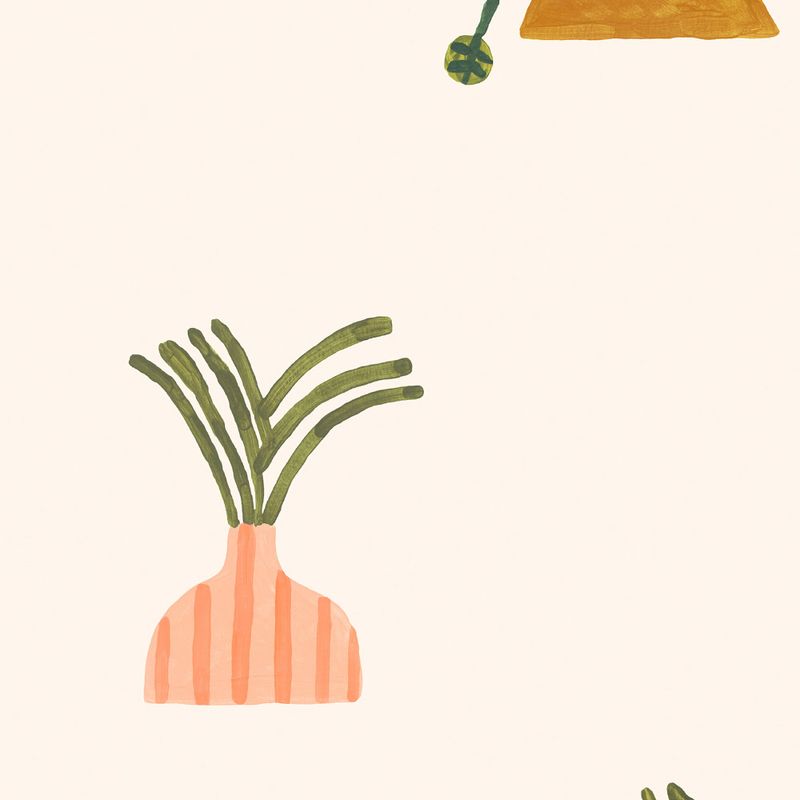 Painel-de-Parede-Plantas-Exoticas-Bege-e-Laranja