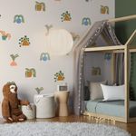Painel-de-Parede-Plantas-Exoticas-Bege-e-Laranja