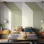 Painel-de-Parede-Origami-Verde-e-Bege-I