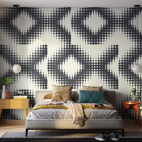 Painel de Parede Origami Preto e Bege