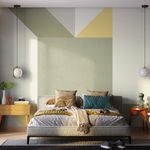 Painel-de-Parede-Origami-Verde-e-Bege-II