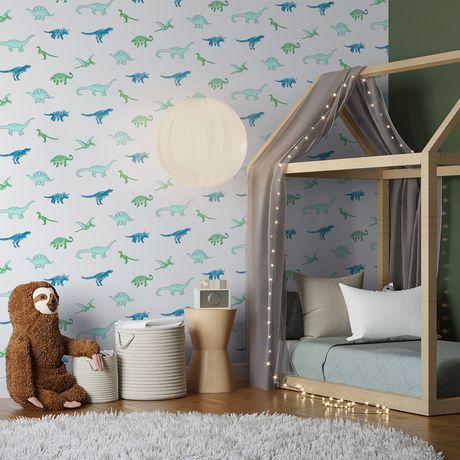 Painel de Parede Dinossauros Azul e Azul Marinho