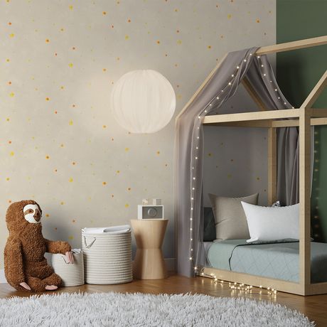Painel de Parede Estrelas Bege e Amarelo