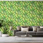 Painel-de-Parede-Folhagens-Tropical-Verde-e-Azul