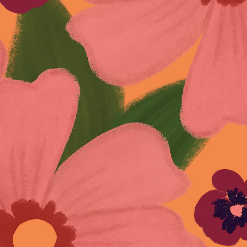 Painel-de-Parede-Floral-Pattern-Vermelho-e-Verde
