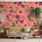 Painel-de-Parede-Floral-Pattern-Vermelho-e-Verde
