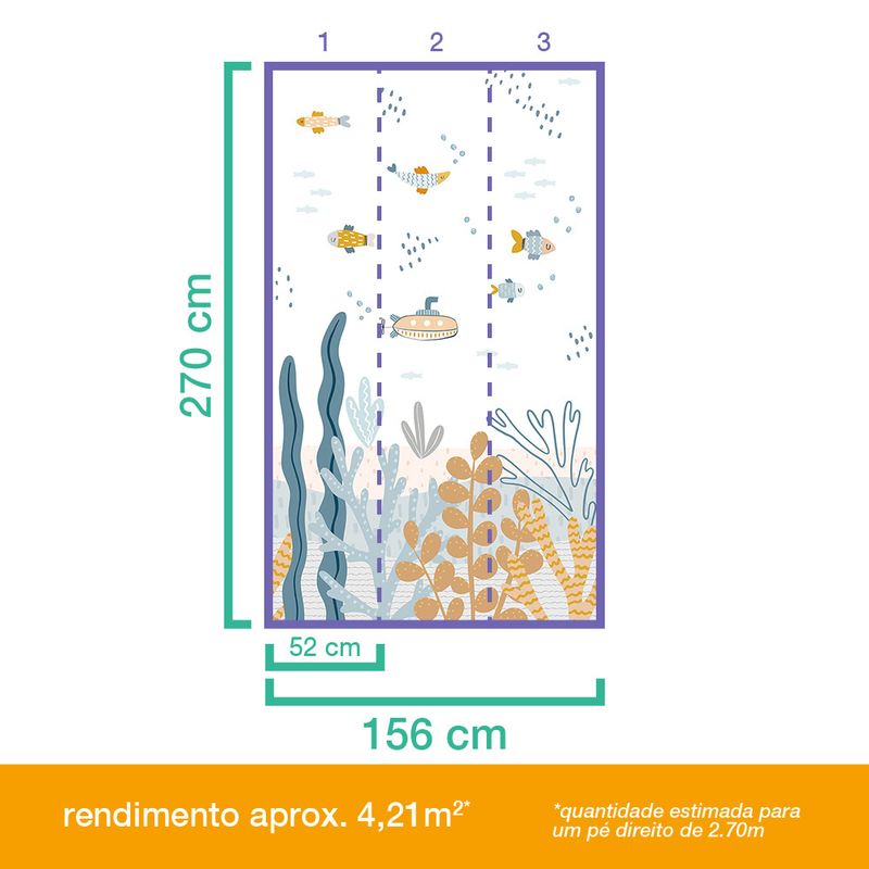 Painel-de-Parede-Expedicao-Fundo-do-mar-Azul-e-Azul-Marinho