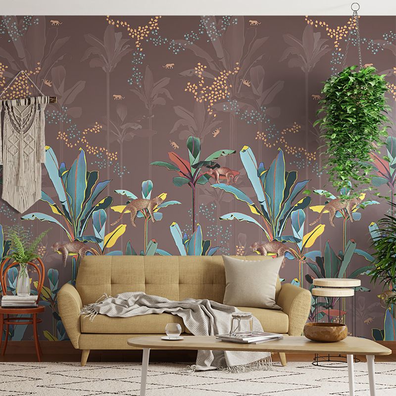 Painel-de-Parede-Folhagens-Sonhos-Marrom-e-Amarelo
