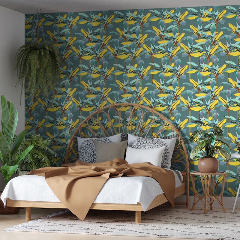 Painel-de-Parede-Folhagens-Sonhos-I-Verde-e-Amarelo