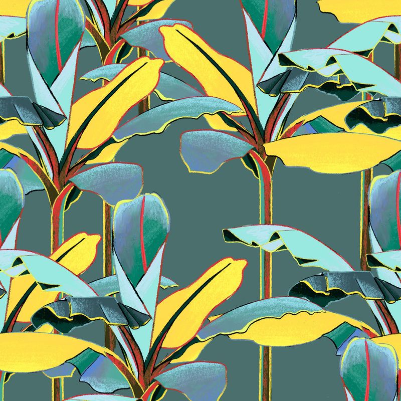 Painel-de-Parede-Folhagens-Sonhos-I-Verde-e-Amarelo