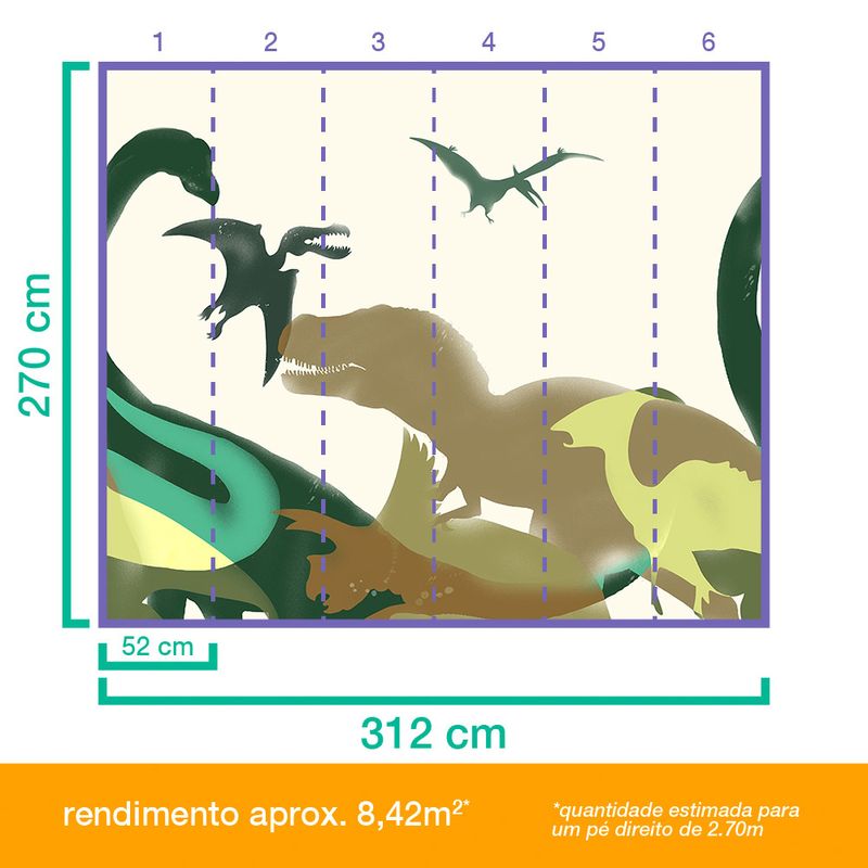 Painel-de-Parede-Dinos-fosseis-Bege-e-Verde