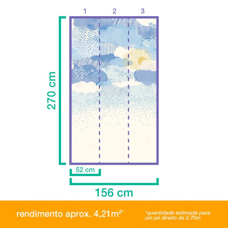 Painel-de-Parede-Chuva-de-Poa-Azul-e-Amarelo