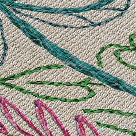 Painel de Parede Folhagem Artesanal Bege e Verde