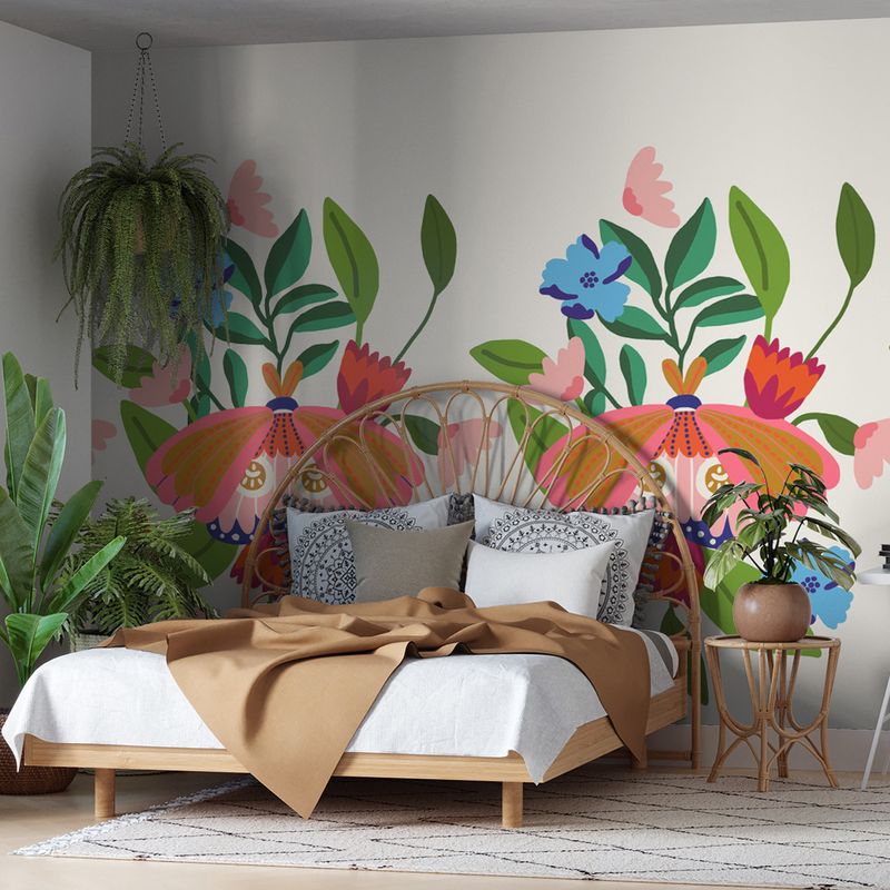Painel-de-Parede-Arranjo-dos-Bugs-Branco-e-Rosa