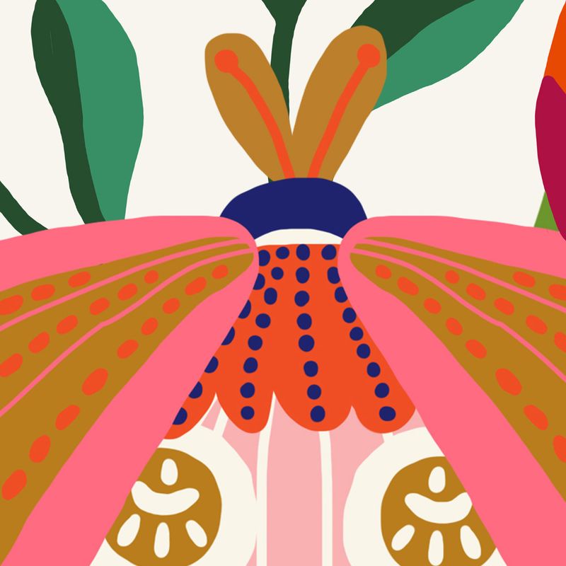 Painel-de-Parede-Arranjo-dos-Bugs-Branco-e-Rosa