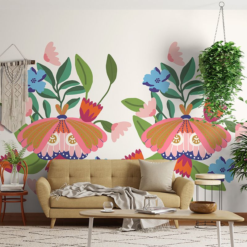 Painel-de-Parede-Arranjo-dos-Bugs-Branco-e-Rosa