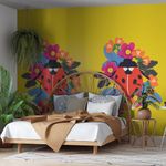Painel-de-Parede-Arranjo-da-Joaninha-Amarelo-e-Vermelho