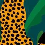 Painel-de-Parede-Arranjo-Leopard-Pose-Verde-e-Amarelo