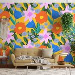 Painel-de-Parede-Jardim-Leopard-Amarelo-e-Laranja