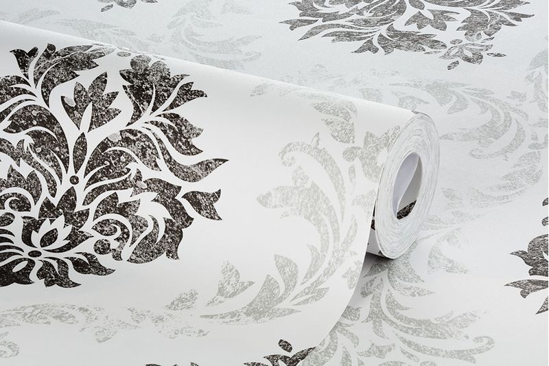 Papel-de-Parede-Vinilico-Arabesco-do-Tempo-Preto-e-Cinza