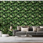 Papel-de-Parede-Vinilico-Paisagem-Tropical-Preto-e-Verde