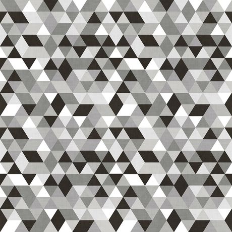 Papel de Parede Vinílico Mosaico Triângulos Preto e Azul Marinho
