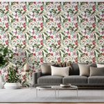 Papel-de-Parede-Vinilico-Explosao-Tropical-Verde-e-Vermelho