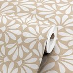 Papel-de-Parede-Vinilico-Relevo-Flor-Bege-e-Branco