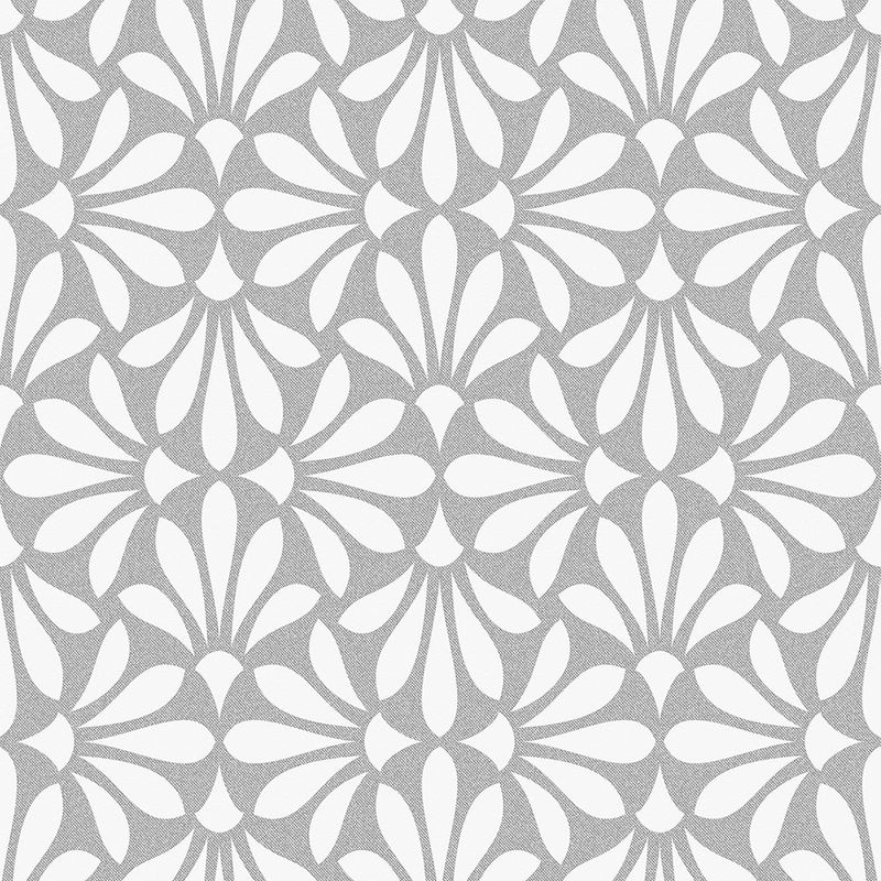 Papel-de-Parede-Vinilico-Relevo-Flor-Cinza