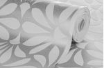 Papel-de-Parede-Vinilico-Relevo-Flor-Cinza