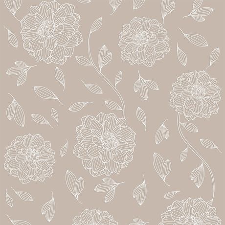 Papel de Parede Vinílico Relevo Floral Bege