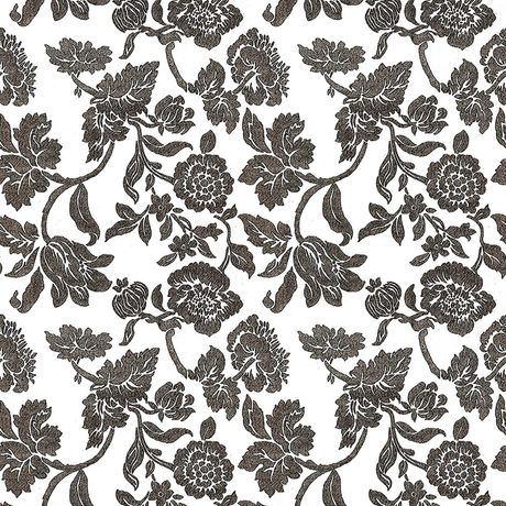 Papel de Parede Vinílico Floral Oriente Preto