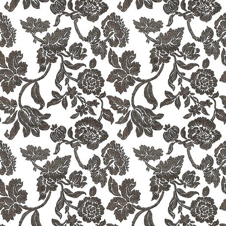 Papel de Parede Vinílico Floral Oriente Preto