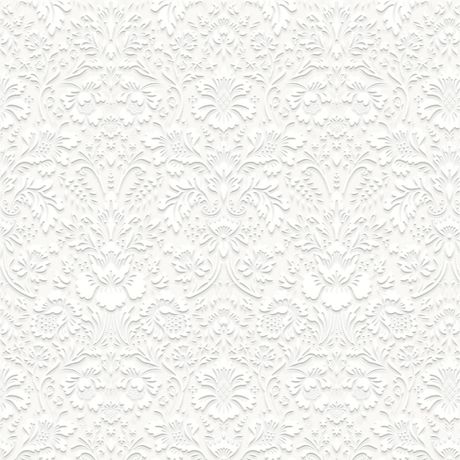 Papel de Parede Vinílico Arabesco Metalizado Bege e Branco