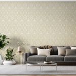 Papel-de-Parede-Vinilico-Arabesco-Metalizado-Mostarda-e-Branco