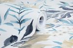 Papel-de-Parede-Vinilico-Floral-Aquarela-Azul-e-Amarelo